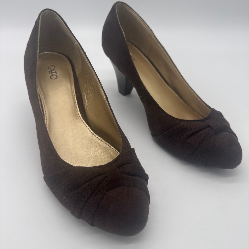 VINTAGE CATO Brown Heels Size 8 with Gold Insole